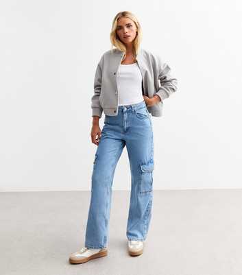 Petite Wide Leg Cargo Jeans 