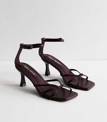 Public Desire Samya Plum Faux Leather Heeled Sandals