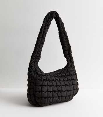 Black Long Strap Quilted Shoulder Bag