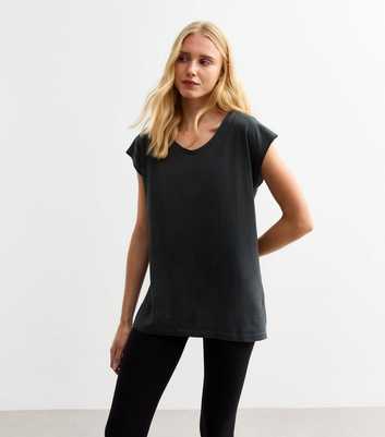 Grey Relaxed V Neck T-Shirt