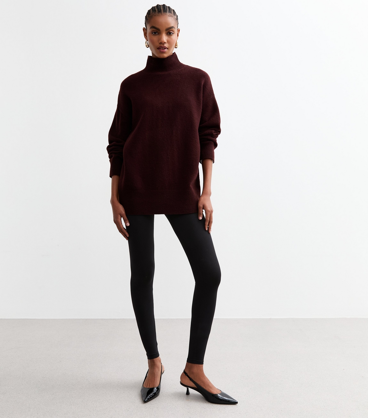 Women's Tall Black Stretch Cotton Leggings New Look