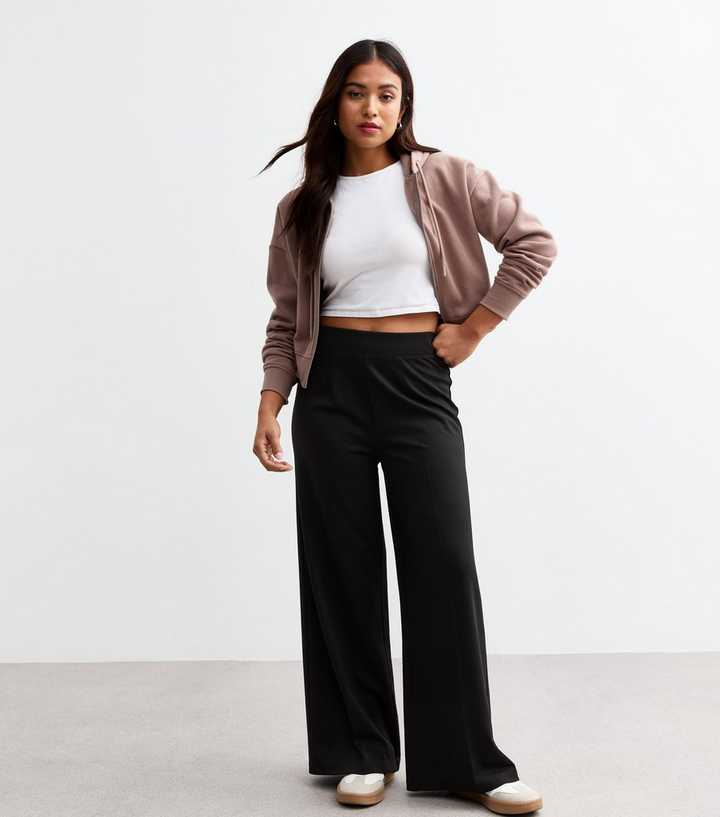 Wide Leg Petite Leather Look ASOS DESIGN Petite Leather Look Kick