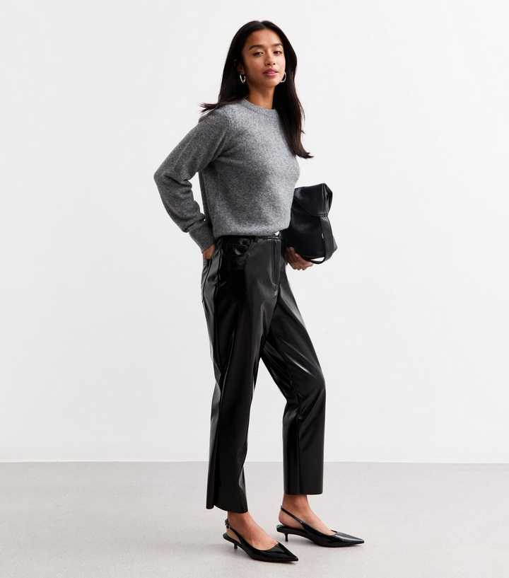 Petite Faux Leather Trousers Slim Fit Boohoo Faux Leather Trousers