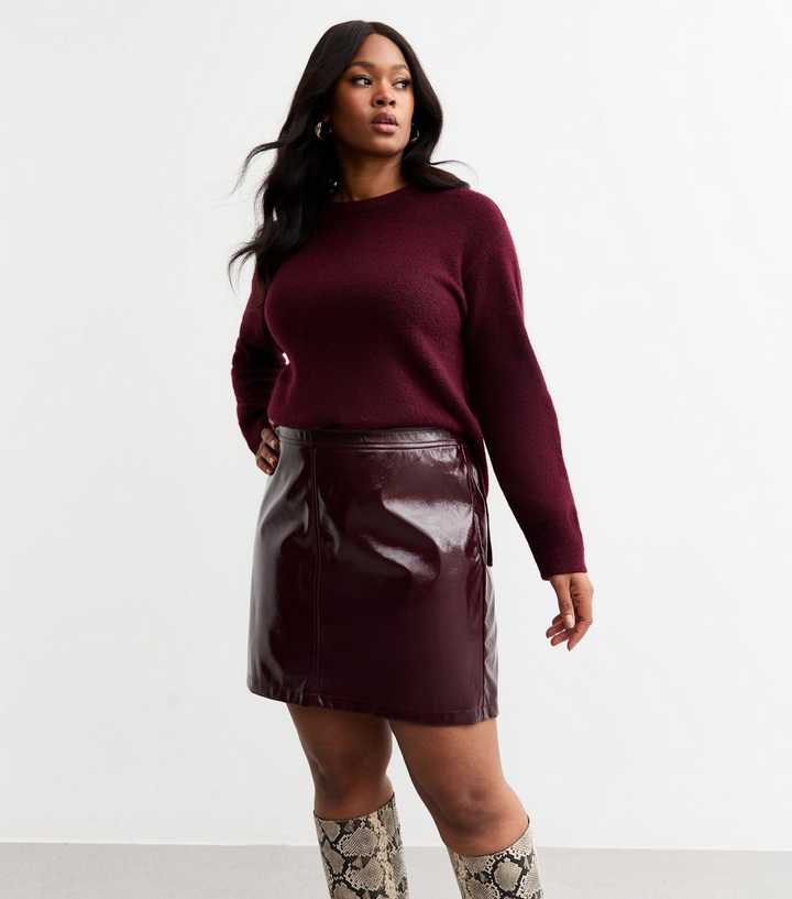 Mini Skirt Plus Size Burgundy Pencil Skirt Sexy Burgundy Skirt