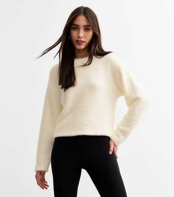 Cream Fluffy Long Sleeve Top