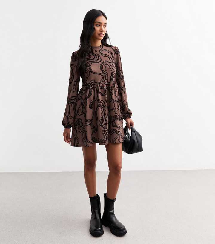 brown swirl mini dress Swirl Mini Dress main image 1