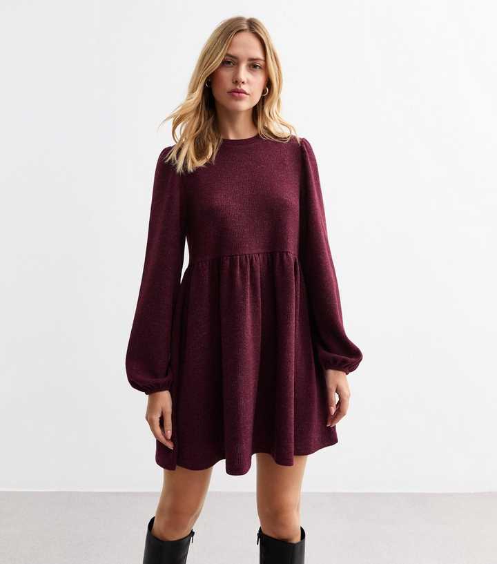 size 16 burgundy dress LACE V-NECK SMOCKED BODICE DRESS: BURGUNDY L