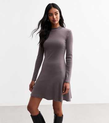 Mink Rib Jersey Mini Dress