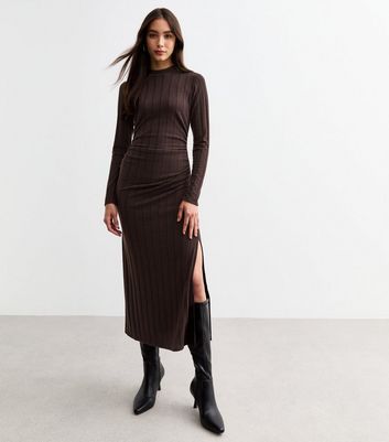 Midi dress with slits on the side on sale