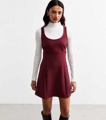 Pinafore dress burgundy hotsell