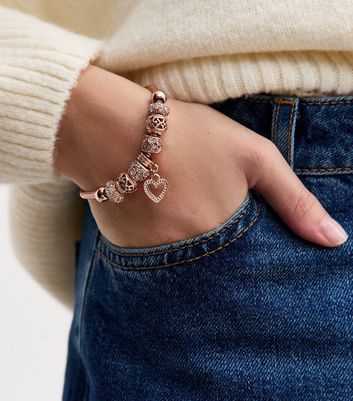 Rose Gold Tone Charm Bracelet