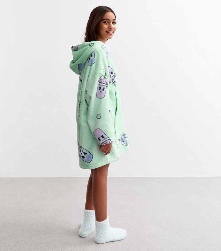 Pullover Green Tea Clothing Hoodie Girls Green Bubble Tea Fleece