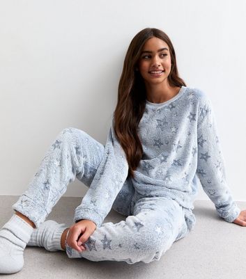 Fleece long sleeve pyjama top clearance