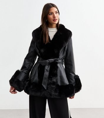 New look wrap coat best sale