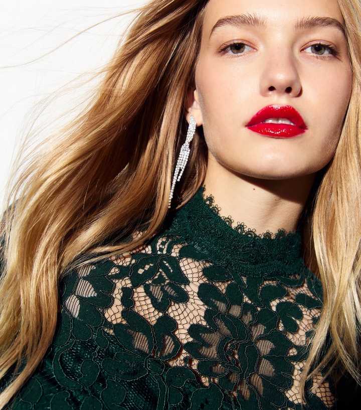 chinese dress ladies On This Day Emerald Green Lace Dress, Small - The Mint Julep Boutique main image 0