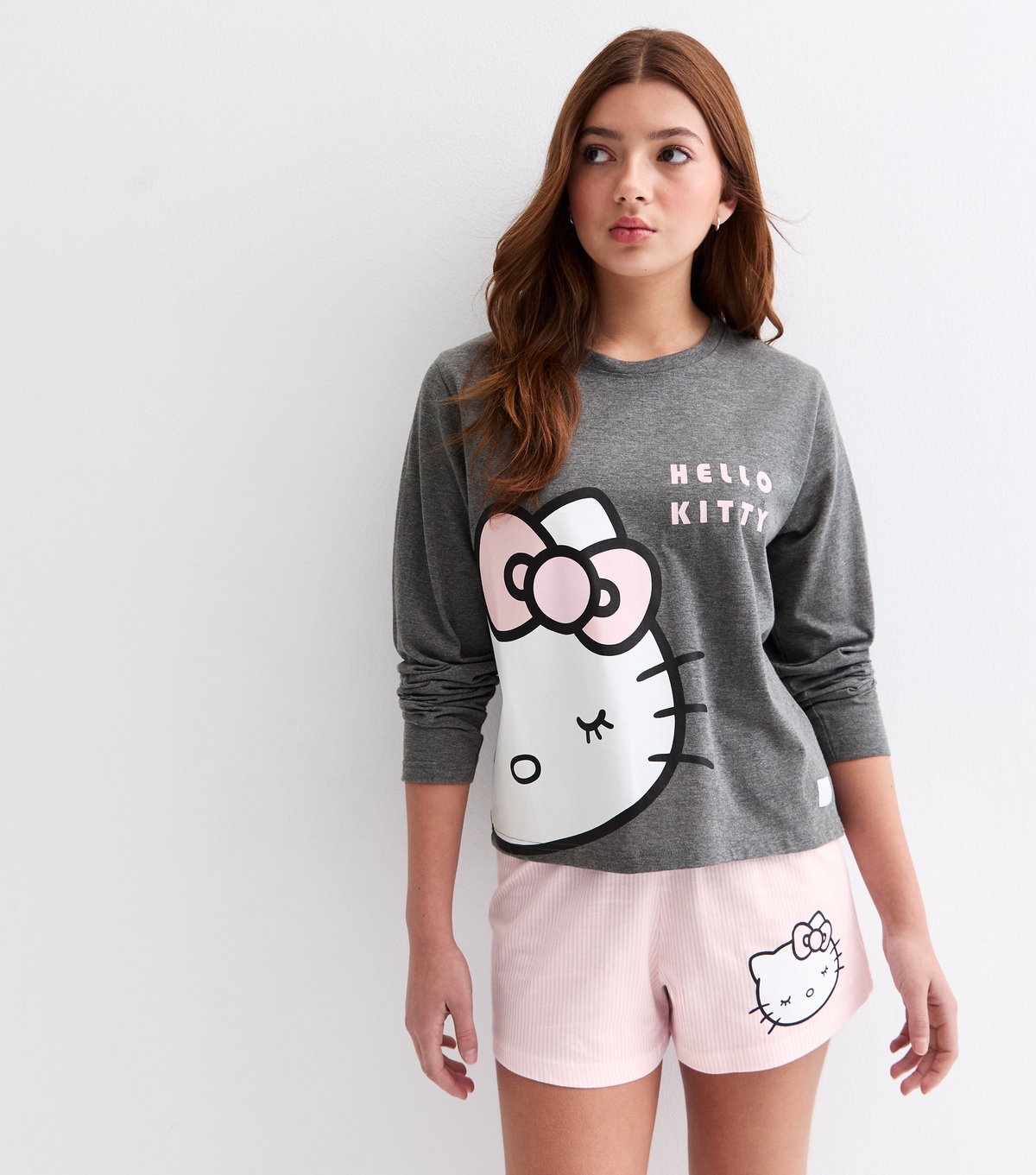 Girls' Dark Grey Hello Kitty Pyjama Set New Look