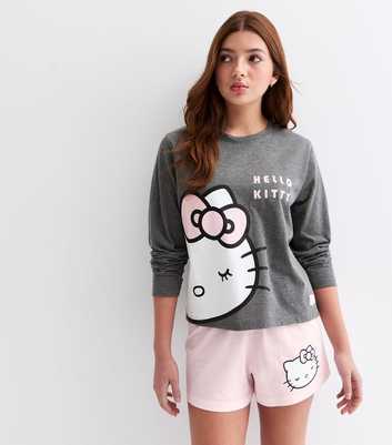 Girls Dark Grey Hello Kitty Pyjama Set 