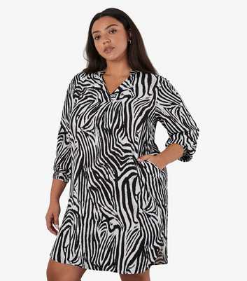 Apricot Curves Black Zebra Print Mini Kaftan