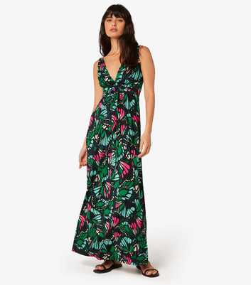 Apricot Navy Butterfly Print Maxi Dress