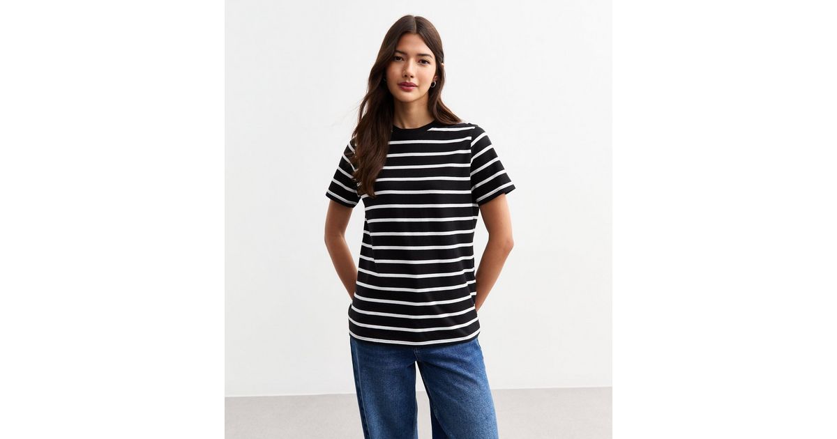 Black Striped Printed T-Shirt main image 0