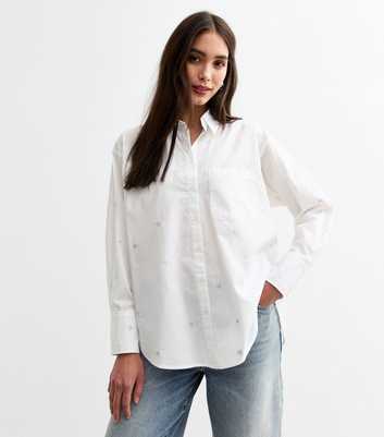 White Star Embroidered Poplin Shirt