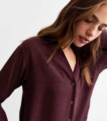 Burgundy Polka Dot Shirt 