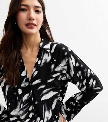 Black Abstract Print Shirt