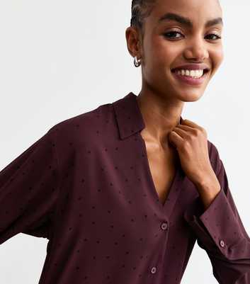 Tall Burgundy Polka Dot Shirt