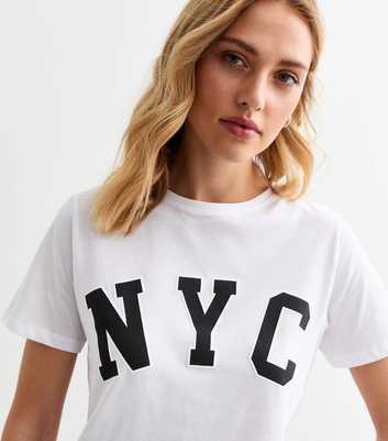 White NYC Cotton T-Shirt 