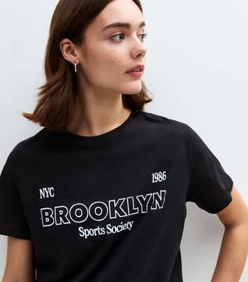 Black Brooklyn Slogan T-Shirt