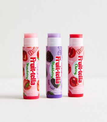 3 Pack Multicoloured Fruitella Lip Balm Set New Look