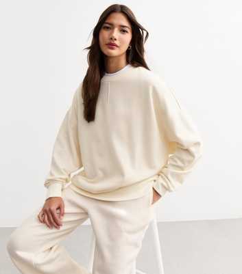 Off White Oversized Panelled Sweatshirt