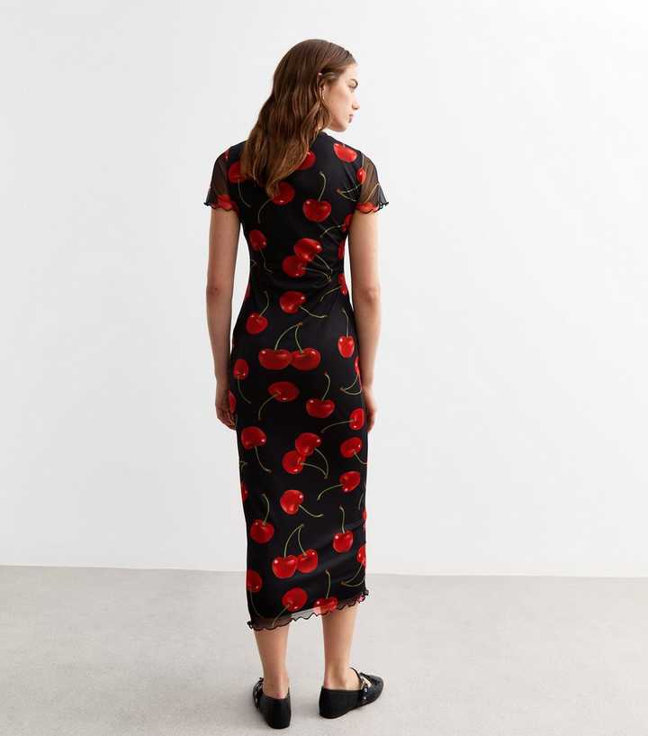 makima black dress Black Cherry Print Raya Mini Dress main image 0