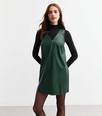 New look green pinafore dress hotsell