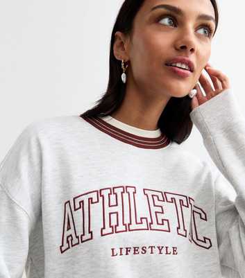 Pale Grey Contrast Athletic Lifestyle Sweatshirt