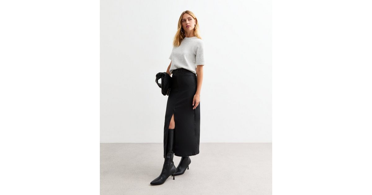 Double Sided Split Faux Leather Skirt main image 1