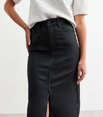 Black jean skirt new look best sale