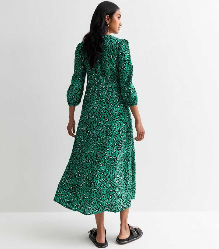 Cutie London Green Leopard-Print Maxi Dress | New Look Cutie London Green Leopard-Print Maxi Dress | New Look
