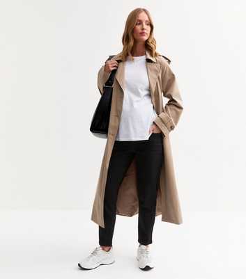 Maternity Washed Black Denim Mom Jeans