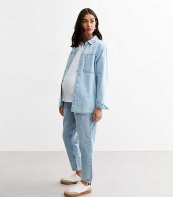 Maternity Pale Blue Denim Tori Mom Jeans