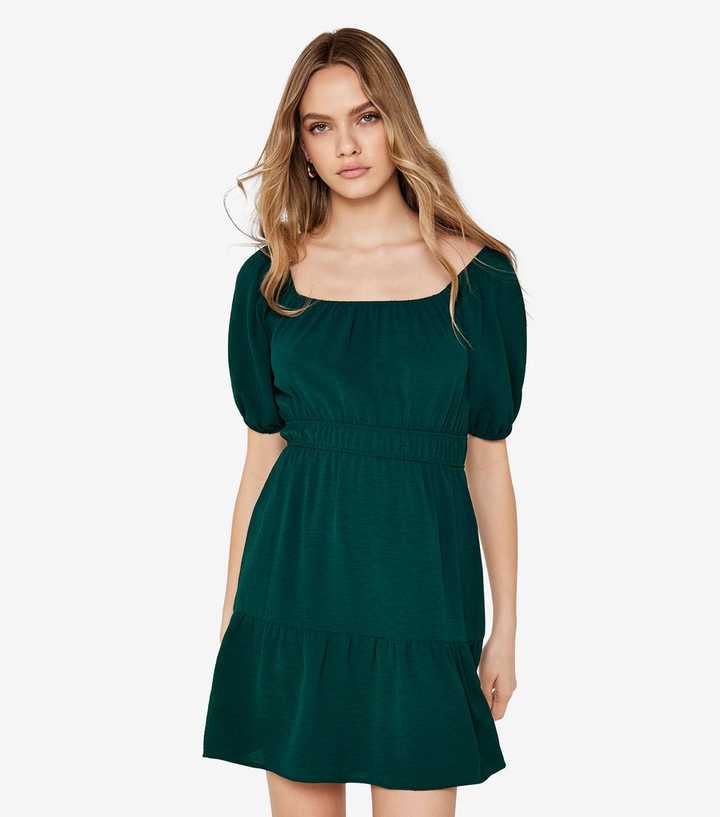 slim fit dress slacks Floral Green Cotton Milkmaid Dress main image 1