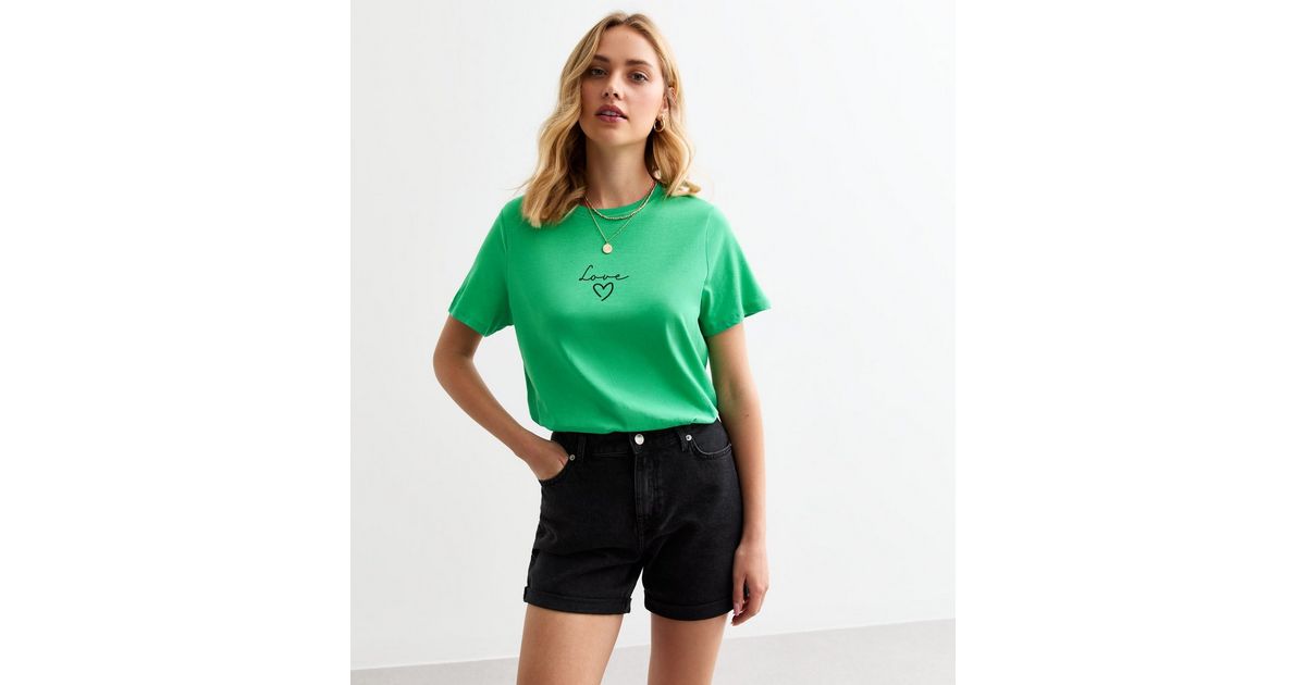 Green and Gold Heart Graphic Tee