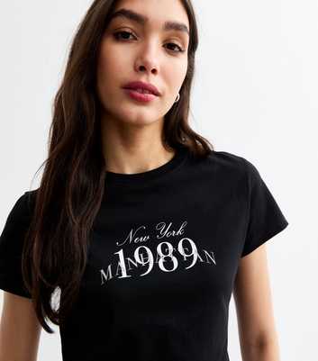 Black Cotton Manhattan 1989 T-Shirt