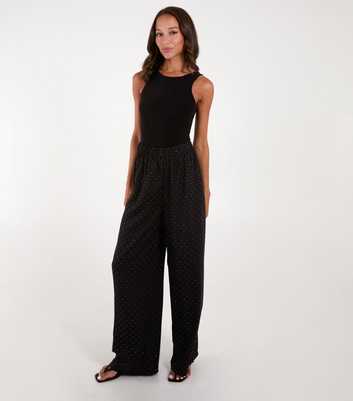 Blue Vanilla Black High Waisted Embellished Trousers