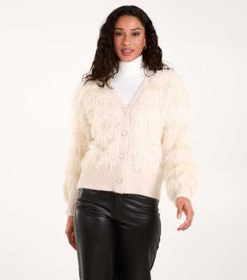 Blue Vanilla Stone Fluffy Pearl Cardigan