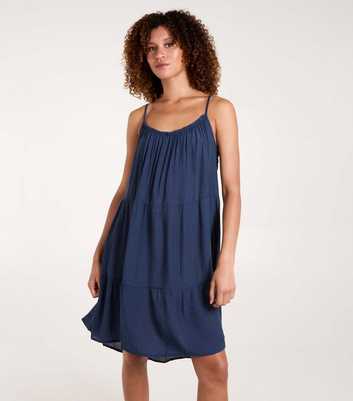 Blue Vanilla Navy Tiered Strappy Cami Mini Dress