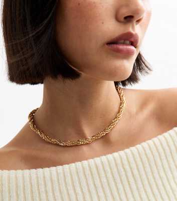 Gold Chunky Rope Chain Necklace