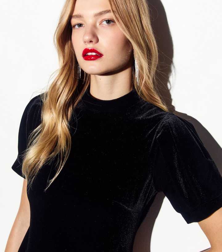 black velvet high neck mini dress EA0762-DM44_5.jpg?v=1750150474 main image 0