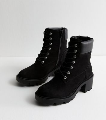 Black suede high ankle boots online