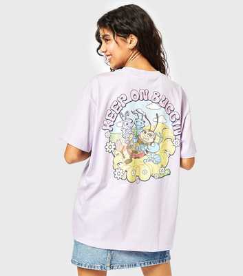 Skinnydip Light Purple Cotton Disney A Bug's Life Print T-Shirt